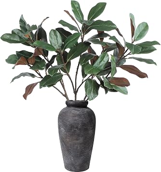 Coferset 3pcs Real Touch Artificial Magnolia Branches Stems,45"