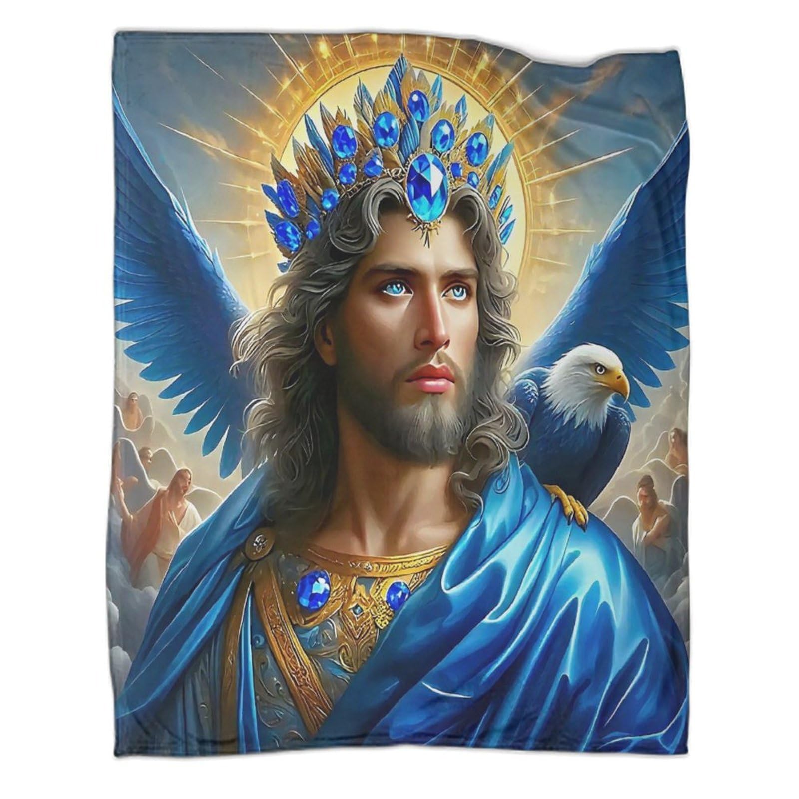 Couverture 3D Jésus en flanelle douce couverture religieuse lit enfant et adulte