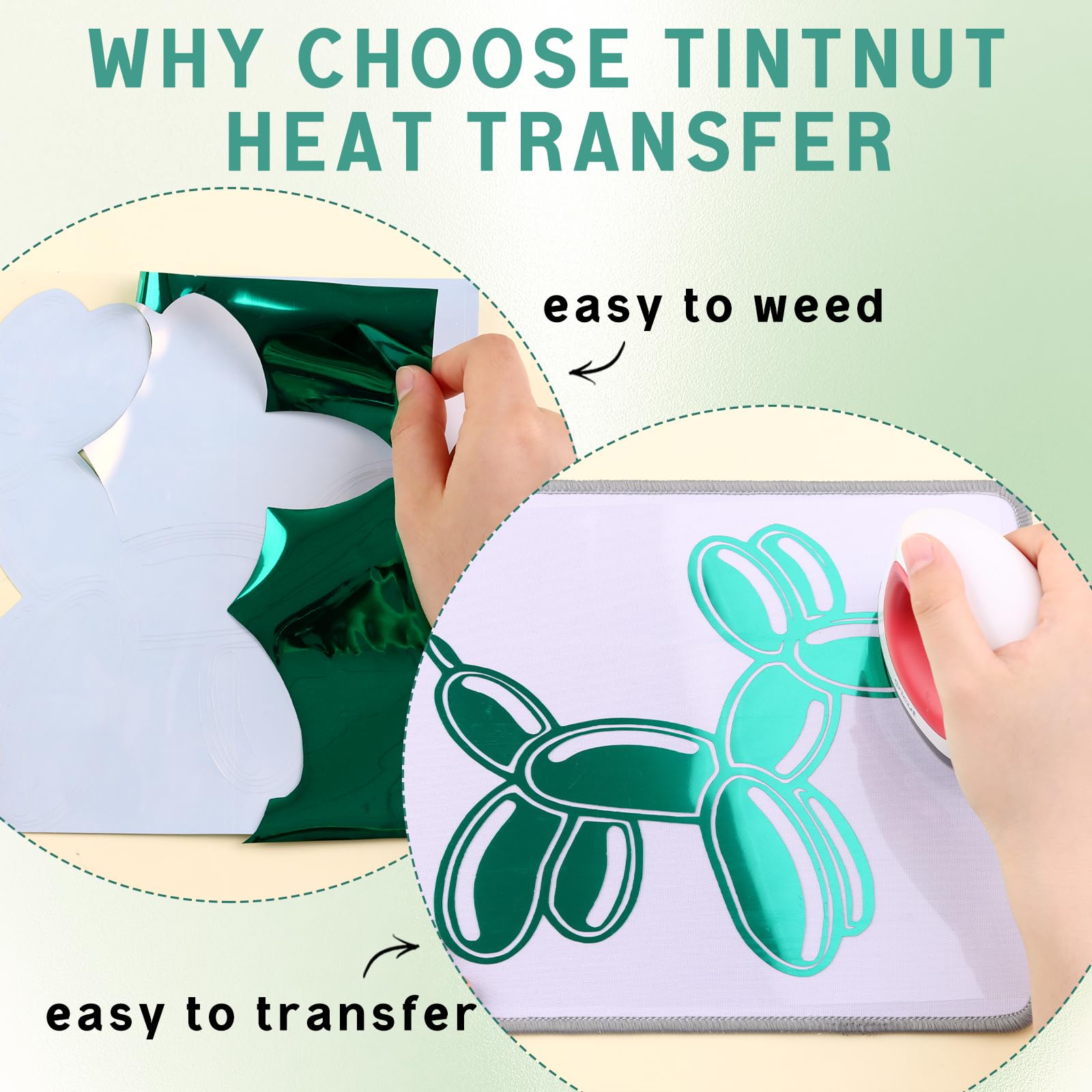 Tintnut Rollo de vinilo termotransferible de 12 pulgadas x 6 pies, vinilo holográfico para planchar para camisetas, compatible con Cricut o Silhoutte Cameo