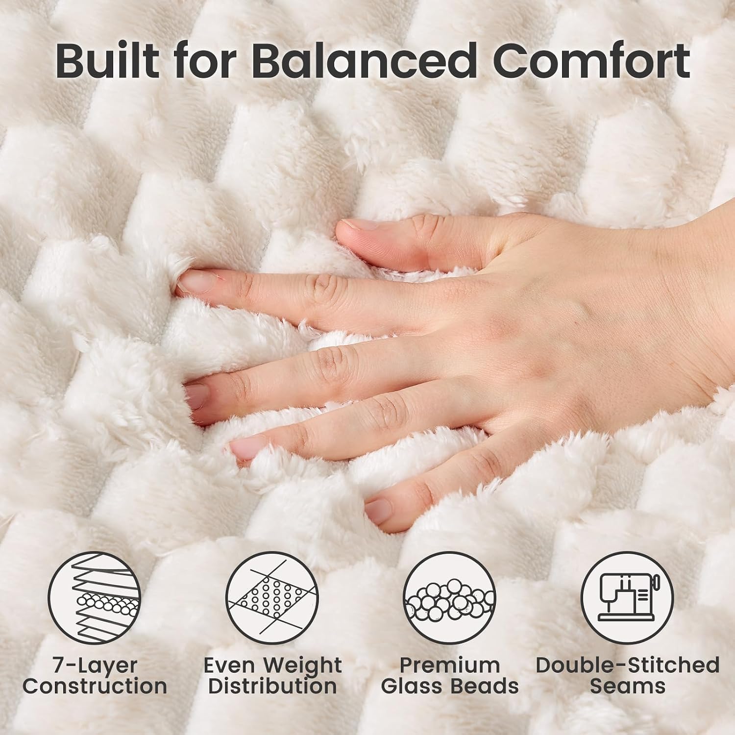 Sherpa Fleece Weighted Blanket for Adults, Queen Size 60"x80" 15lbs