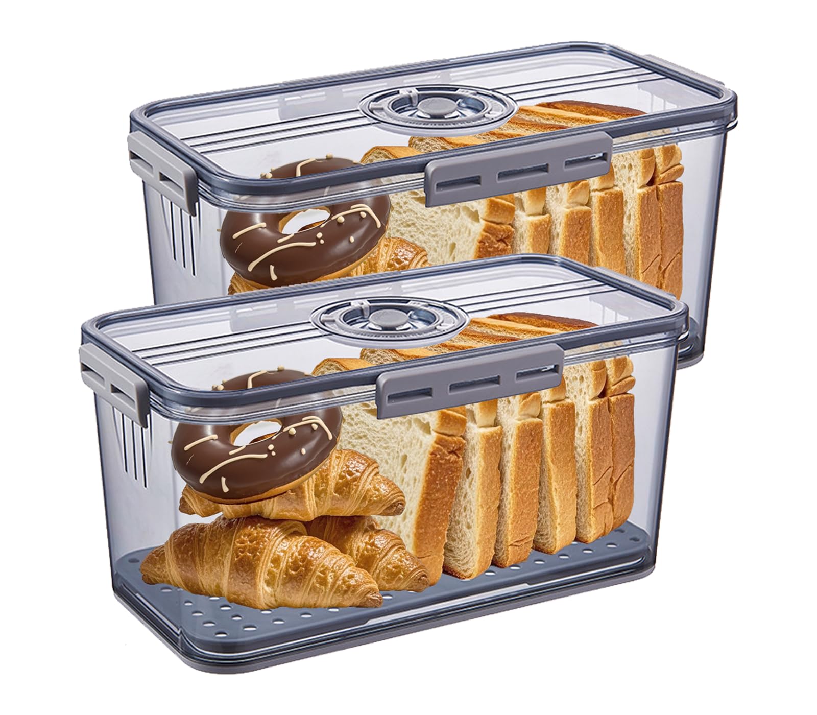 Amazon.com: Hausavant Bread Box for Kitchen Countertop, Airtight Bread ...
