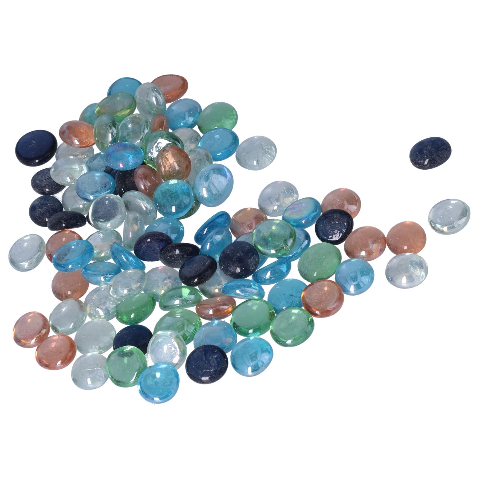 Guijarros de cristal decorativos, piedra de cristal de cuentas de vidrio azul para paisaje de acuario, piedras de vidrio de paisajismo para peceras