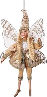 Fairy Christmas Tree Decorations Red Elf Ornament Golden Elves Home Decor Handmade Doll Angel Wings Girl Gifts PICUKI Holi...