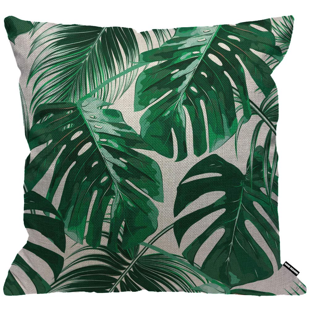Hgod Designs Men's Multi 65 Cushion Cover Green Palm Leaves,Throw Pillow Case Home Decorative For /Wo Living Room Bedroom Sofa Chair 18X18 Inch Pillowcase 45X45cm
