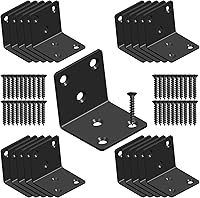 Vista 11 de Soporte de estante de acero inoxidable negro, soporte de ángulo recto articulado, en forma de L, soporte de esquina de metal resistente para madera