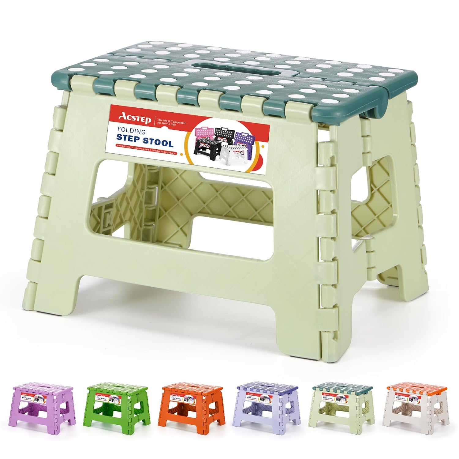 ACSTEP 9″ Folding Step Stool, 300 lb Capacity
