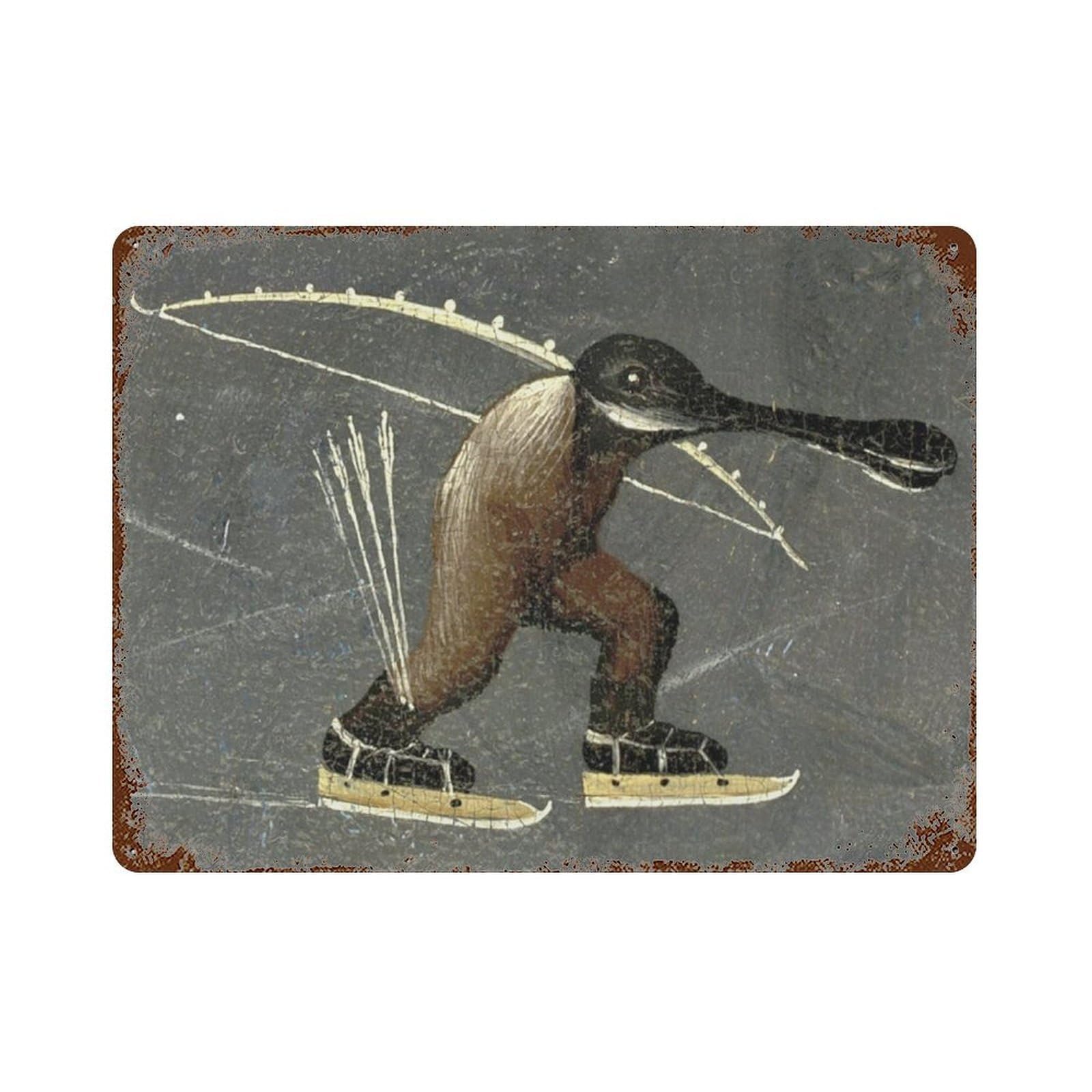 xiaoxiaoshen Ice Skating Monster on The Right Panel of Ellie Park Wall Decor Art Metal Tin Poster Modern Home Decor Art Home Bar Shop Decorations Vintage Sign 30x40cm