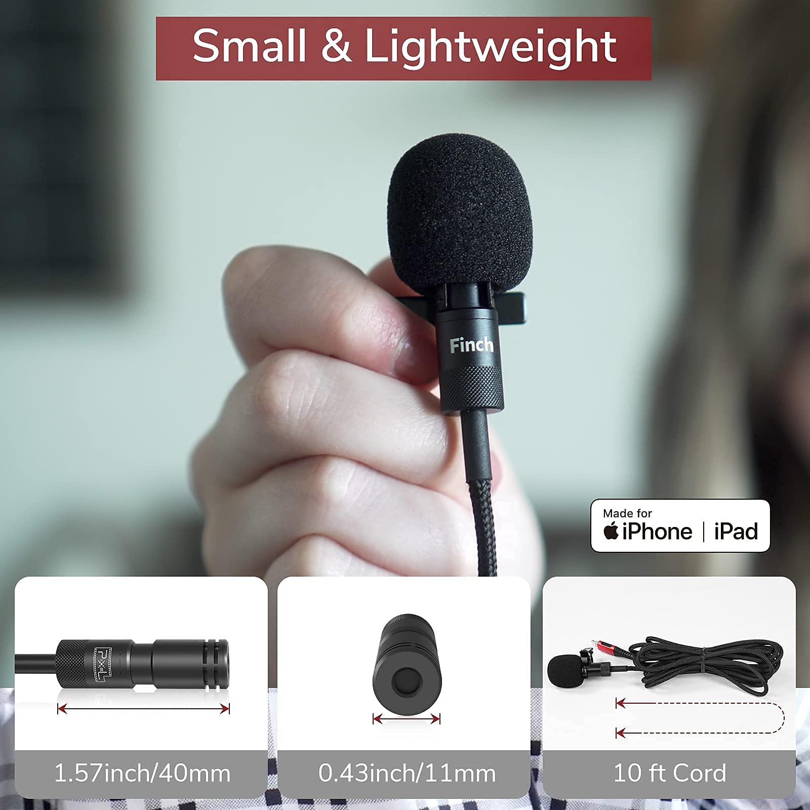 Amazon.com: PIXEL Lavalier Microphone for iPhone (Apple MFi 