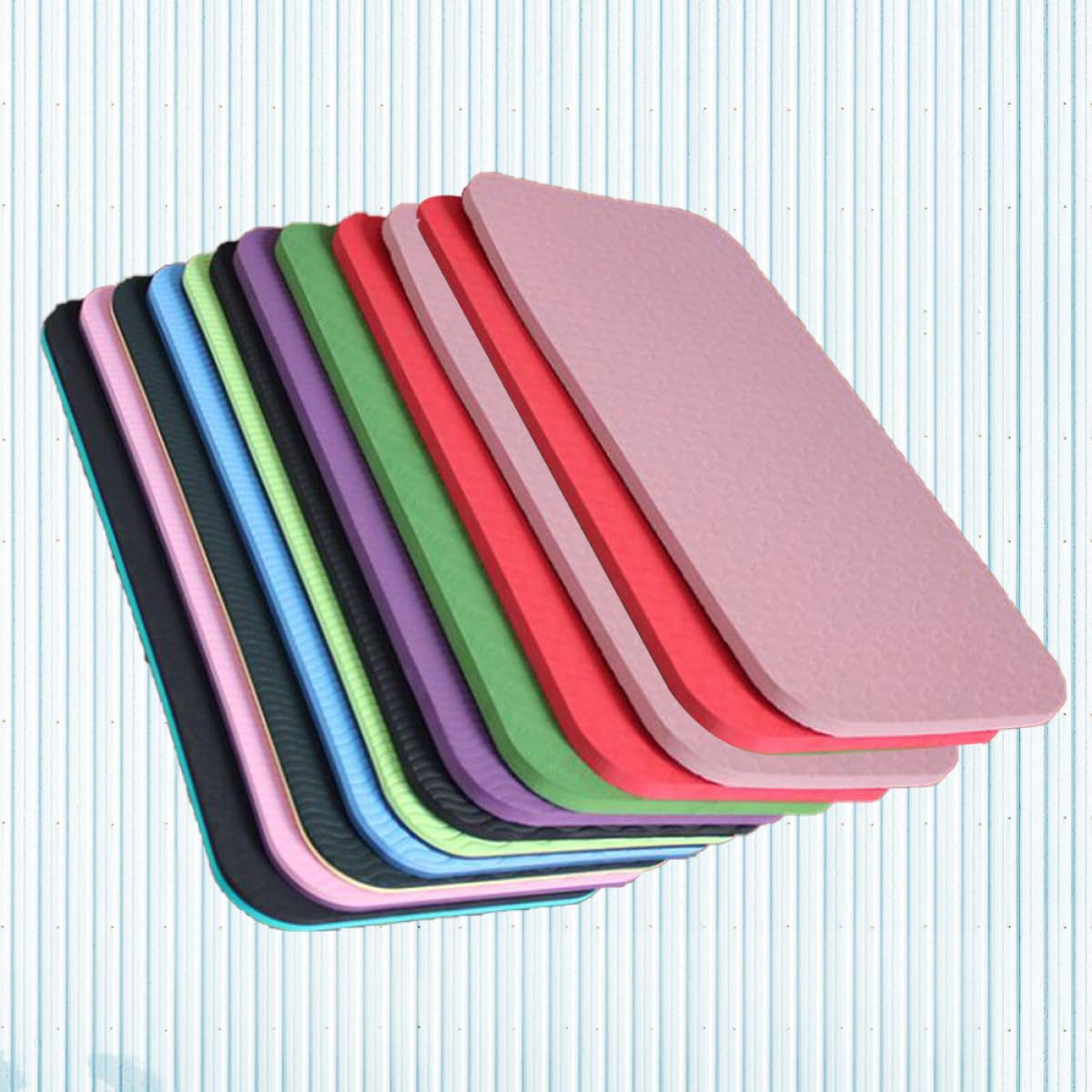 MAGICLULU 12 Cojines Gruesos para Yoga y Rodillas 34x17x0,6 Cm Tpe Antideslizantes para Pilates y Ejercicios en Suelo, Colchonetas para Arrodillarse y Sentarse en Color Aleatorio