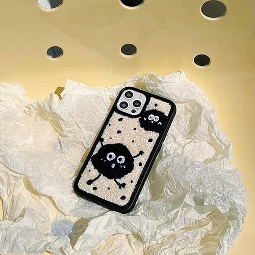 Miniatura 9 de Cartoon Phone Case for iPhone 14 Pro Cute Design,Embroidery Briquettes Case for iPhone 14 Pro Funny Fluffy Back,Kawaii Girly Wired Case for iPhone