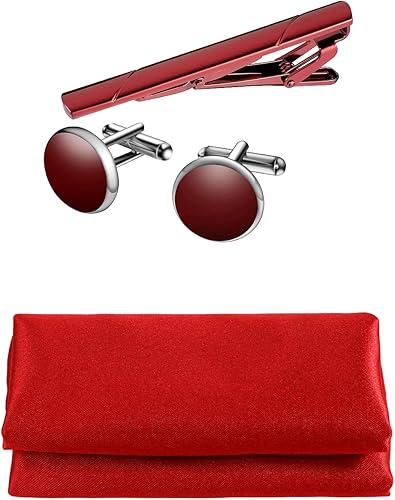 Miniatura 5 de TIE G 5pcs Tie Set in Gift BOX WHITE OR BLACK Solid Color Necktie, Satin Bow Tie, Pocket Square, Lapel, Cuff Links