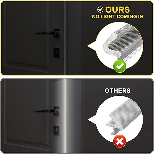 Miniatura 13 de Burlete de sellado de puerta – Espuma insonorizada en forma de Q para marco de puerta exterior, sello de espacio grande, cancelación de ruido, fácil