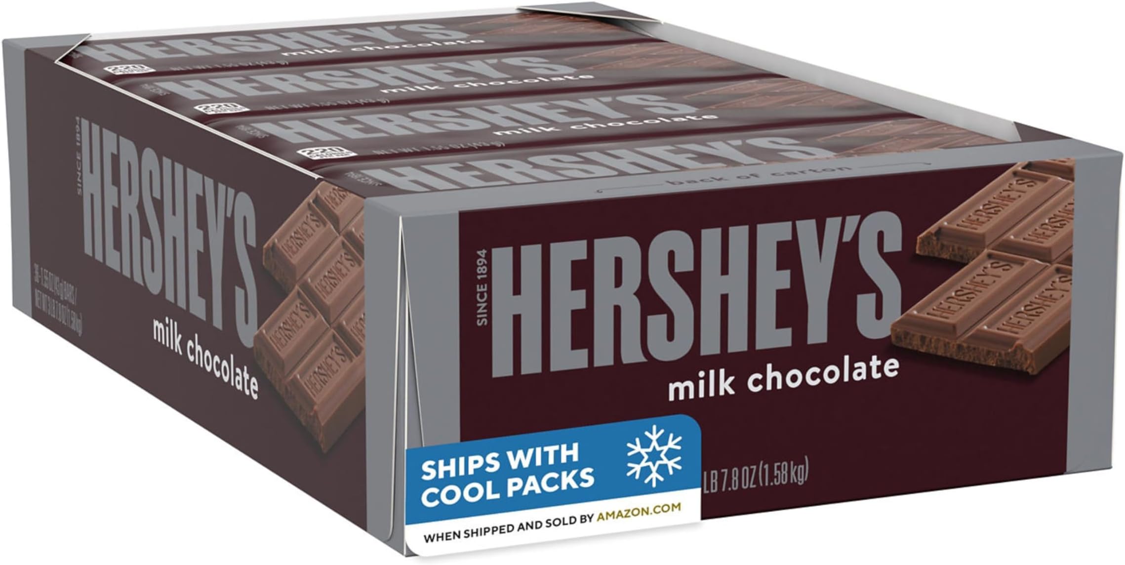 HERSHEY'S Milk Chocolate Candy Bars, 1.55 oz (36 Count)