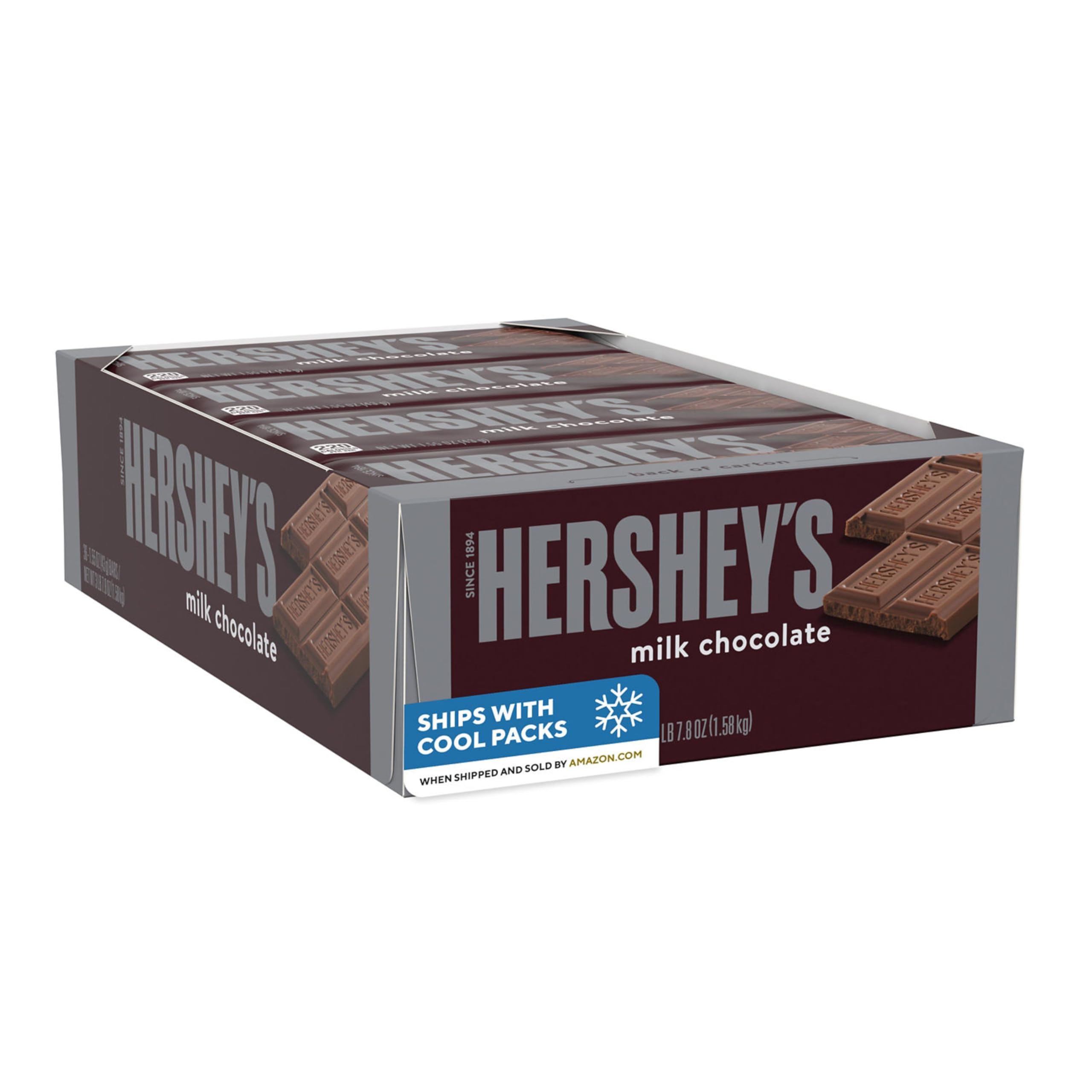 HERSHEY'S Milk Chocolate Candy Bars, 1.55-oz. Bars, 36 Count