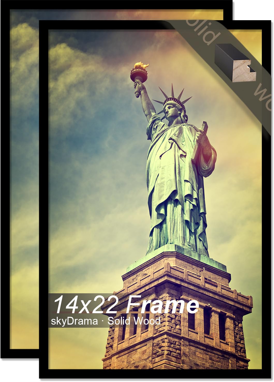 skyDrama Solid Wood 14x22 Picture Frame 2 Pack