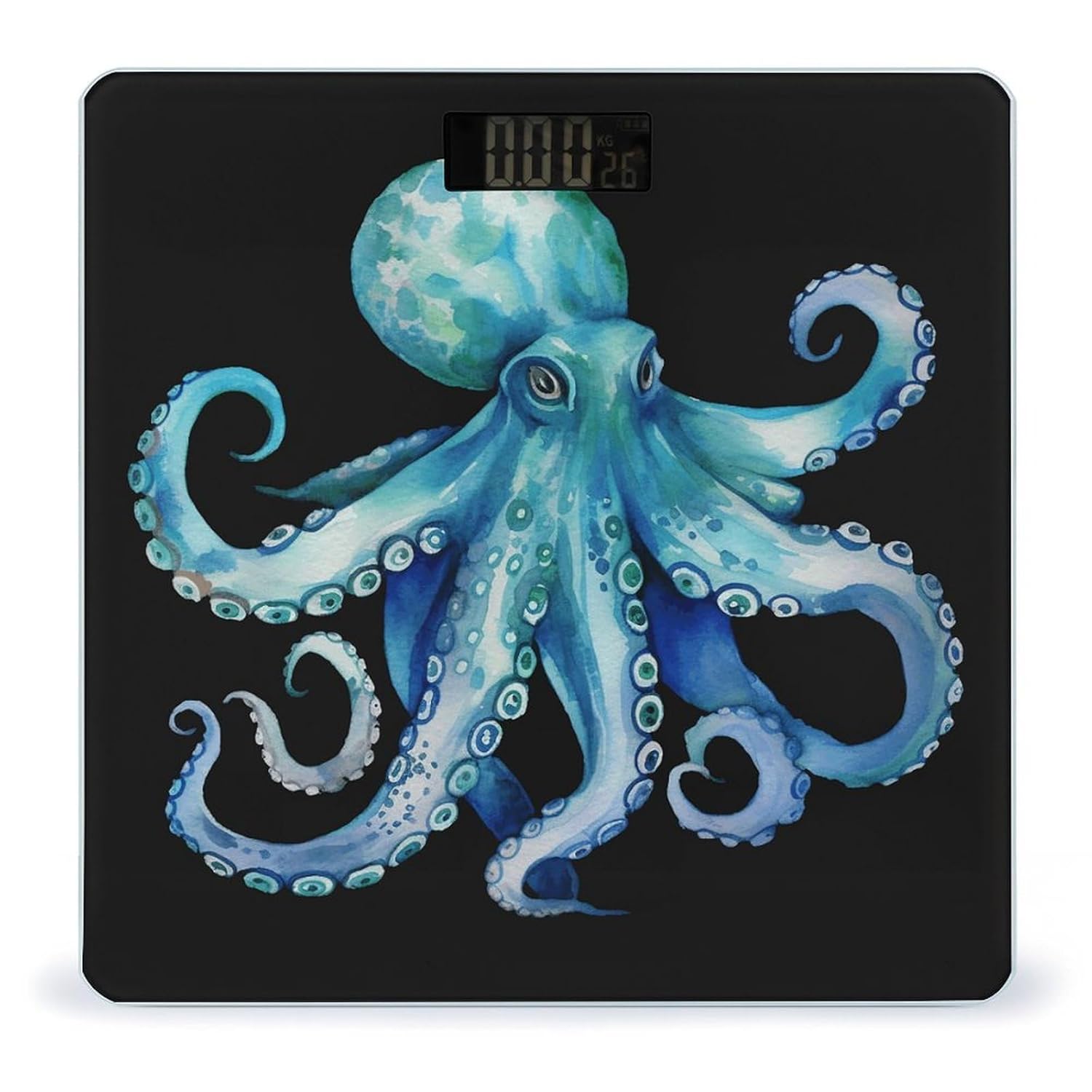 Báscula Corporal Digital VstaDank con Diseño Pulpo Acuarela Azul