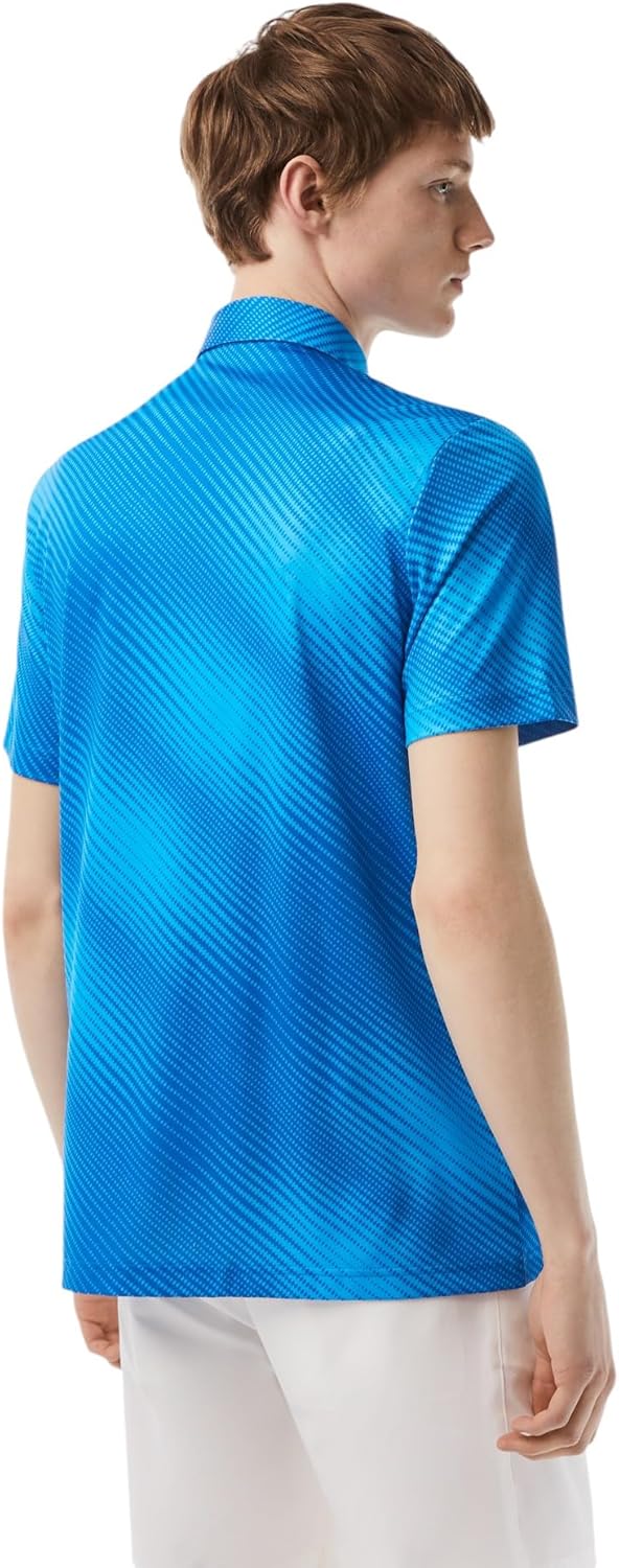 Lacoste Men's Regular Fit UV Protect All-Over Print Golf Polo Shirt, Kingdom/Fiji, X-Large - Image 2