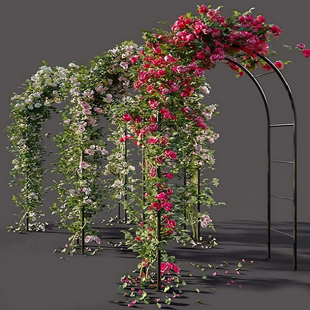 Arco da giardino extra largo in metallo, per decorazioni esterne e interne, telaio in acciaio antiruggine, per piante rampicanti e rose, design elegante (larghezza 1,8 m x altezza 2,2 m)
