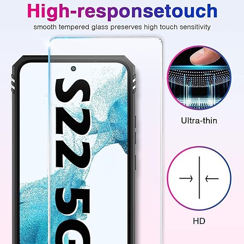 Miniatura 7 de Vaki Funda para Samsung Galaxy S22 5G con protector de pantalla integrado de grado militar, cubierta dura y resistente, funda resistente para Galaxy