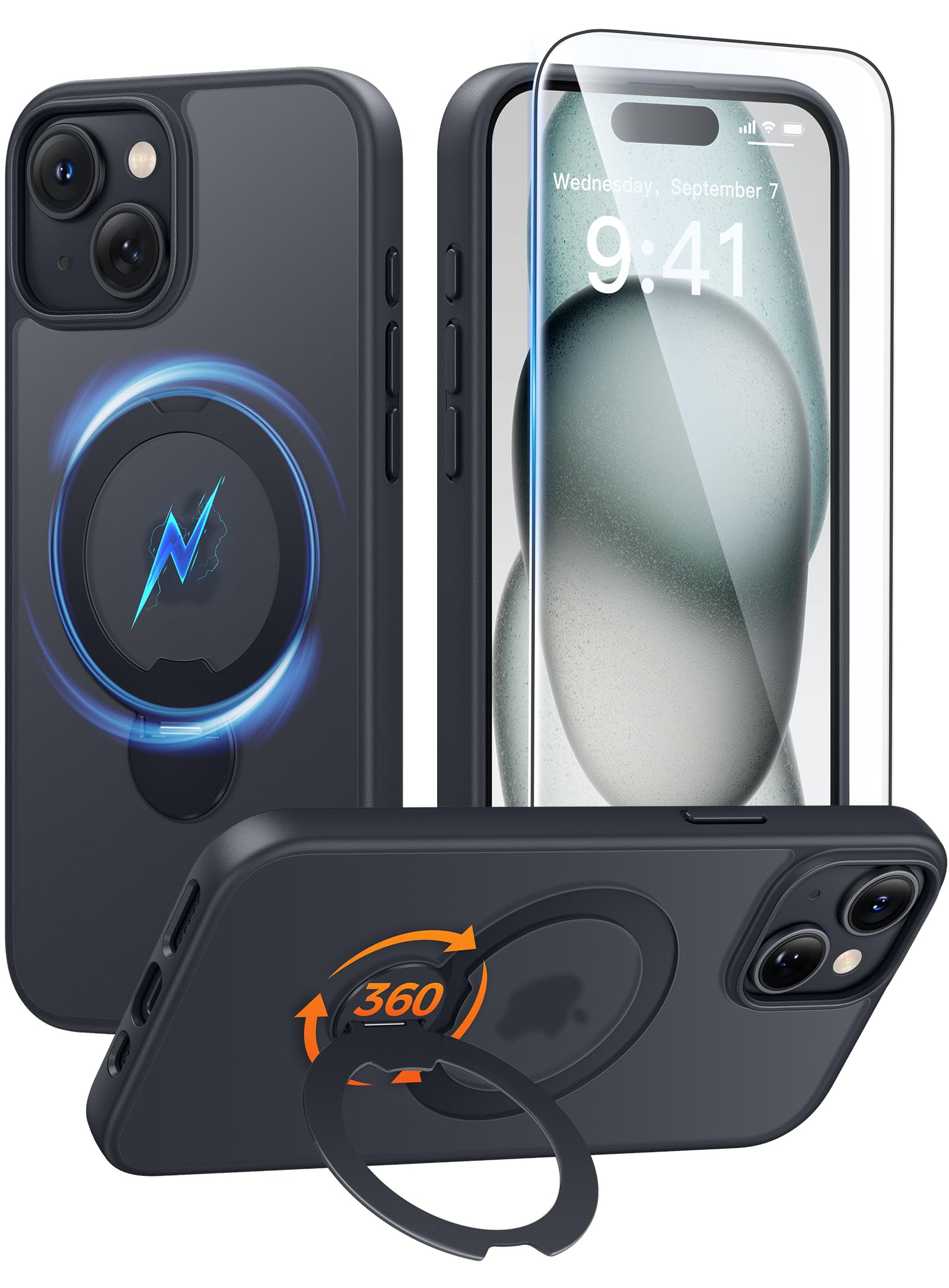Photo 1 of FNTCASE for iPhone 15 Plus/14 Plus Case with Magnetic Stand