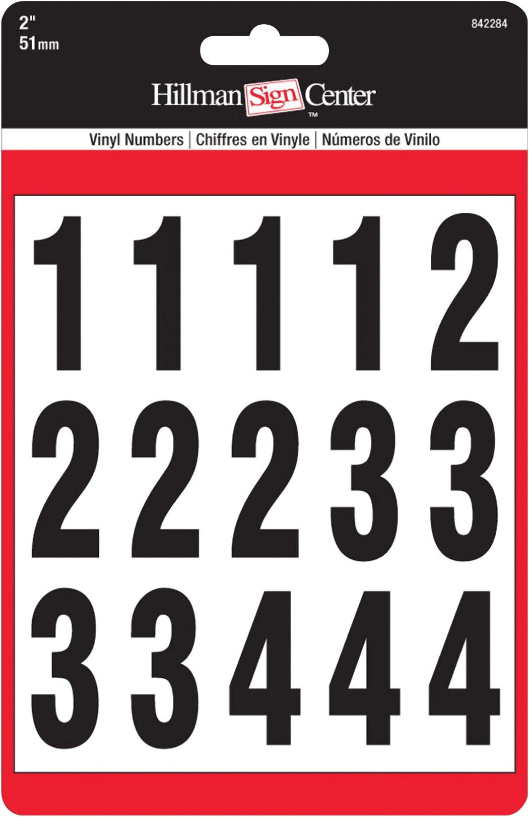 The Hillman Group 842284 Numbers Kit, Black/White, 2-Inch
