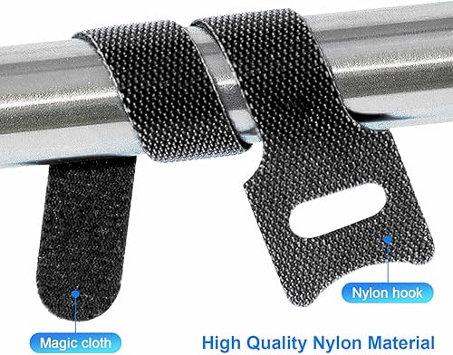 Miniatura 5 de Bridas reutilizables para cables, 50 unidades, 6 pulgadas, organizador de cables ajustables, color negro