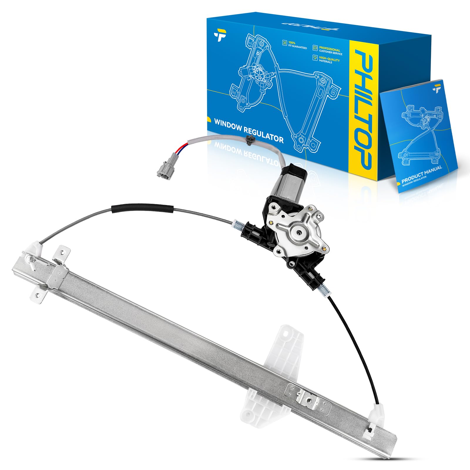 PHILTOP Rear Left Power Window Regulator w/Motor Fit for Nissan TITAN 04-15