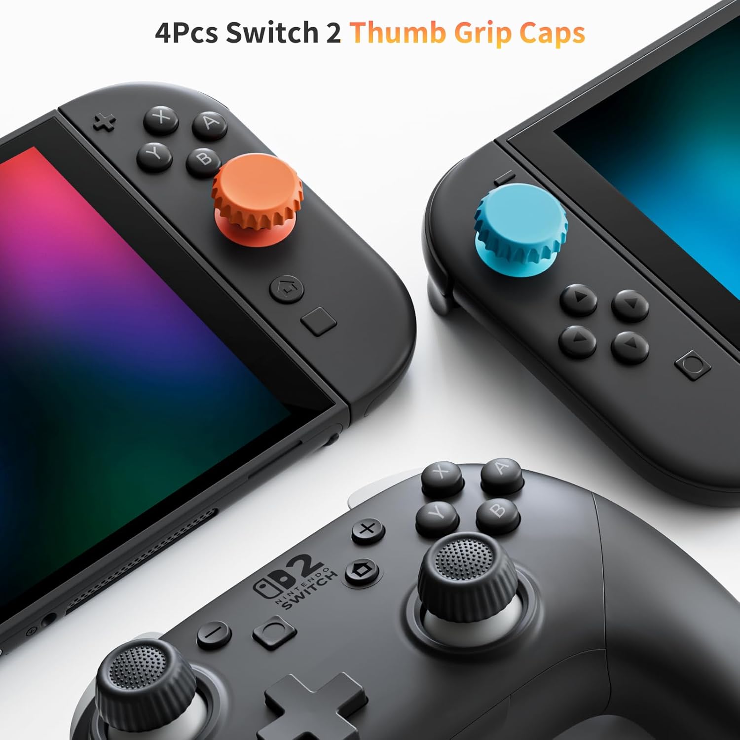 COOWPS Switch 2 Thumb Grips for Nintendo Switch 2 Joy-Con and Pro Controller, Anti-Slip Silicone Joystick Cover, Ergonomic Design Enhanced Gaming Grip, Comfortable & Durable - Image 3