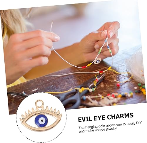 Miniatura 7 de 10 piezas de colgante de ojo del diablo accesorios de cubierta collar de círculo collar de mal de ojo conector de ojo personalizado encantos Hamsa
