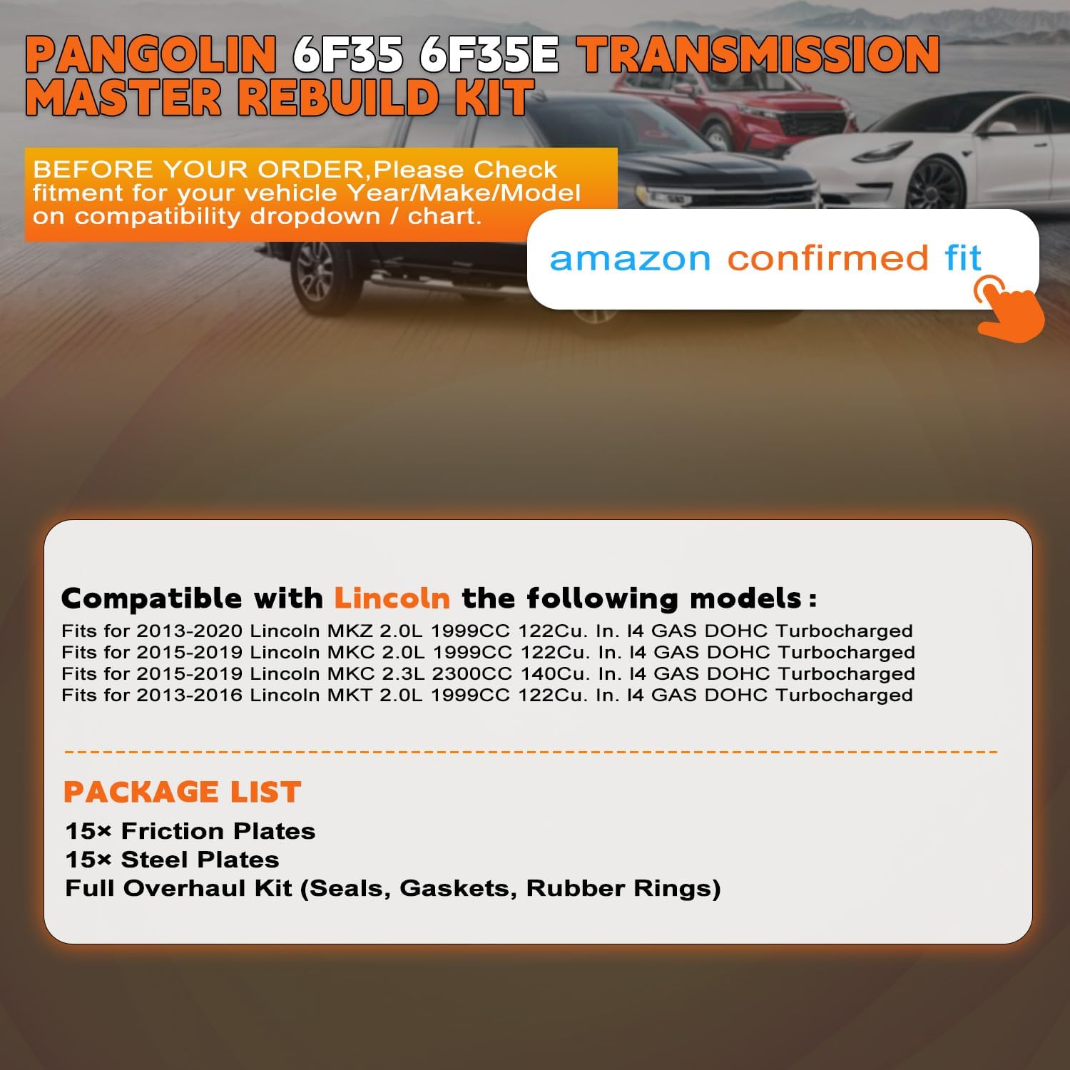 PANGOLIN Auto Transmission Master Rebuild Kit 6F35 6F35E fits for 2013-2016 Escape, for 2013-2014 Fusion, for 2012-2015 Explorer,for 2015-2019 MKC Edge Tribute Mariner Automatic transmission Parts