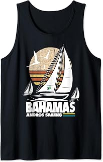 Andros Sloop Sailing Bahamas Regatta Sailboat Bahamian Flag Tank Top