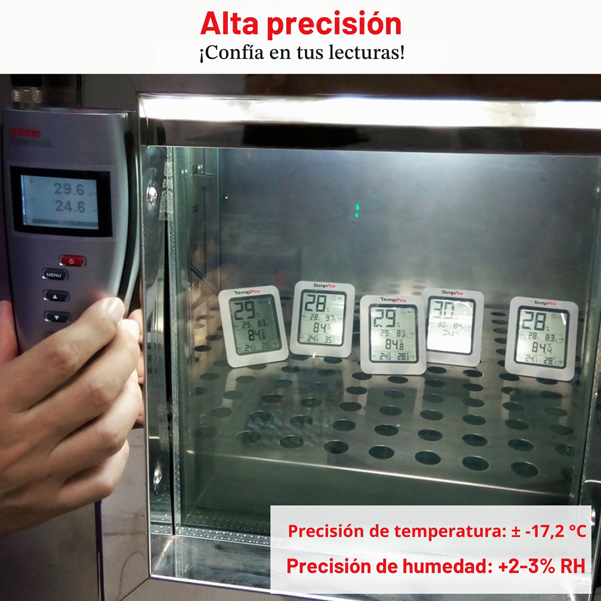TempPro TP50 Termómetro Higrometro Digital para Interior Termohigrómetro Medidor Profesional para Medición de Temperatura y Humedad del Casa Ambiente