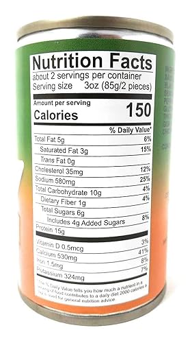 Miniatura 3 de 555 Sardinas fritas con frijoles negros 5.5oz (155g), paquete de 6