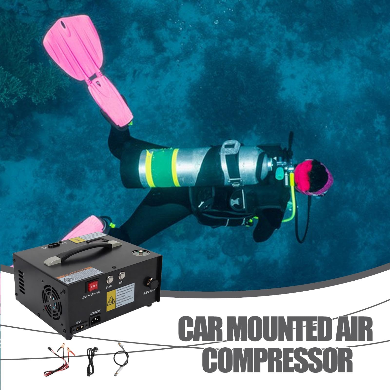 Inflador De Neumáticos Compresor De Aire Bomba Compresor Aire eléctrico | Bomba Para Neumáticos Para Neumáticos De Coche, Moto, Bicicleta, Camión, SUV Y Balones Deportivos