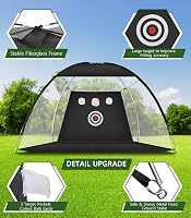 WUDLEP Golf Edzőhálózat 10x7ft Tri-Turf Szőnyeggel, Ütéspálya Szett Labdákkal és Tárcsákkal 3