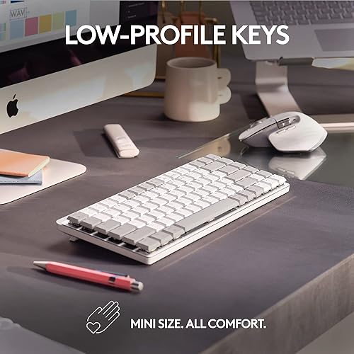 Miniatura 9 de Logitech MX - Mini teclado mecánico iluminado, interruptores de perfil bajo, teclas táctiles silenciosas, Bluetooth, USB-C, Apple, iPad gris