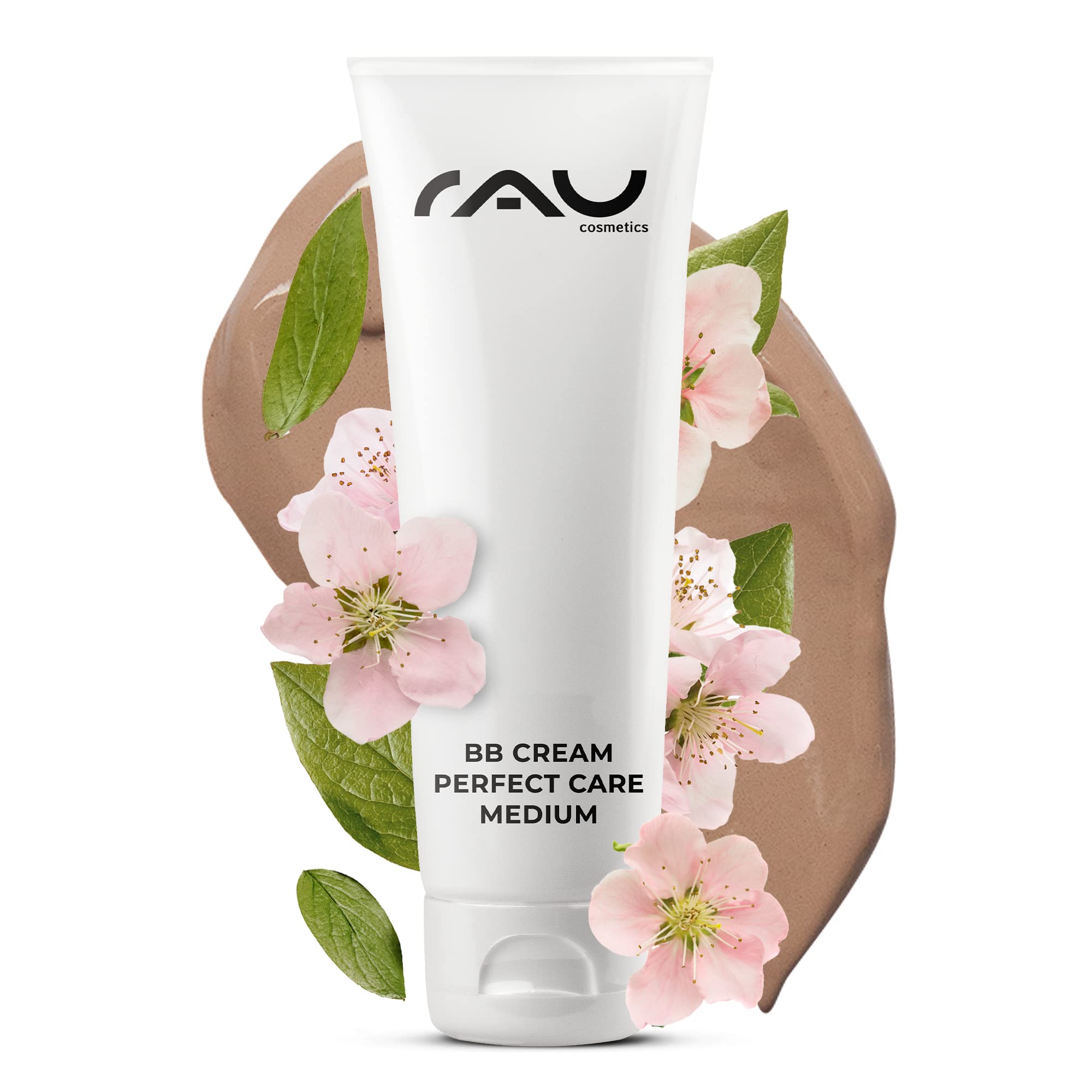 RAU Cosmetics BB Cream Medium SPF12 75ml - Getönte Tagescreme mit Zinkoxid, Vitamin E, Mandelöl & Panthenol - Silikonölfreie Foundation für Jeden Hauttyp - Make-Up Pflege mit Mineralischem Sonnenschut
