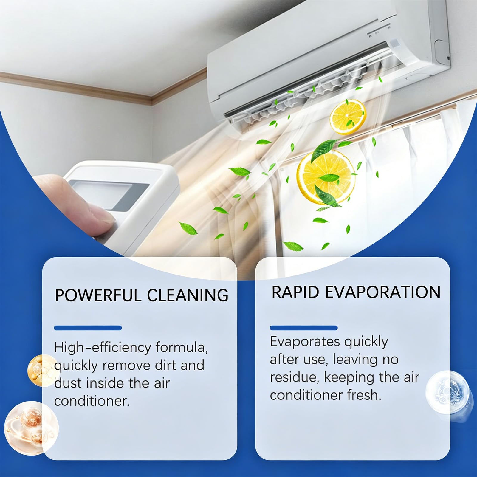 Klimaanlagen-Reinigungsschaum, No-Rinse Air Conditioner Cleaner Spray, Mehrzweck-Schaumspray, Verdampfer & Kondensator Spulen Reiniger, hebt Schmutz und Dreck von innen heraus (5PCS)