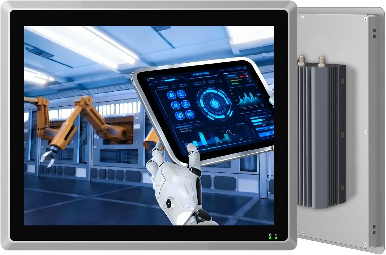 15" Industrial Embedded Panel PC, IP65 Fanless Touch All in One Computer, Windows 10 Pro, Auto Power-on, 2xLAN,HDMI,6xUSB,2xRS485,4xRS232 (I7-7500U, 16GB RAM 512GB SSD)