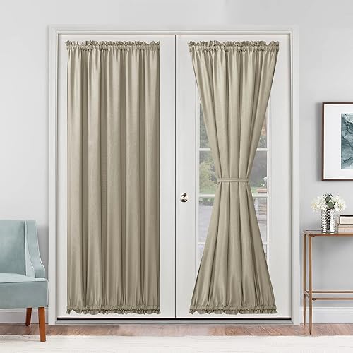 Miniatura 216 de Hiasan Cortinas para ventana de puerta delantera, bolsillo para barra, cortina de privacidad semitransparente para puerta francesa, 1 panel