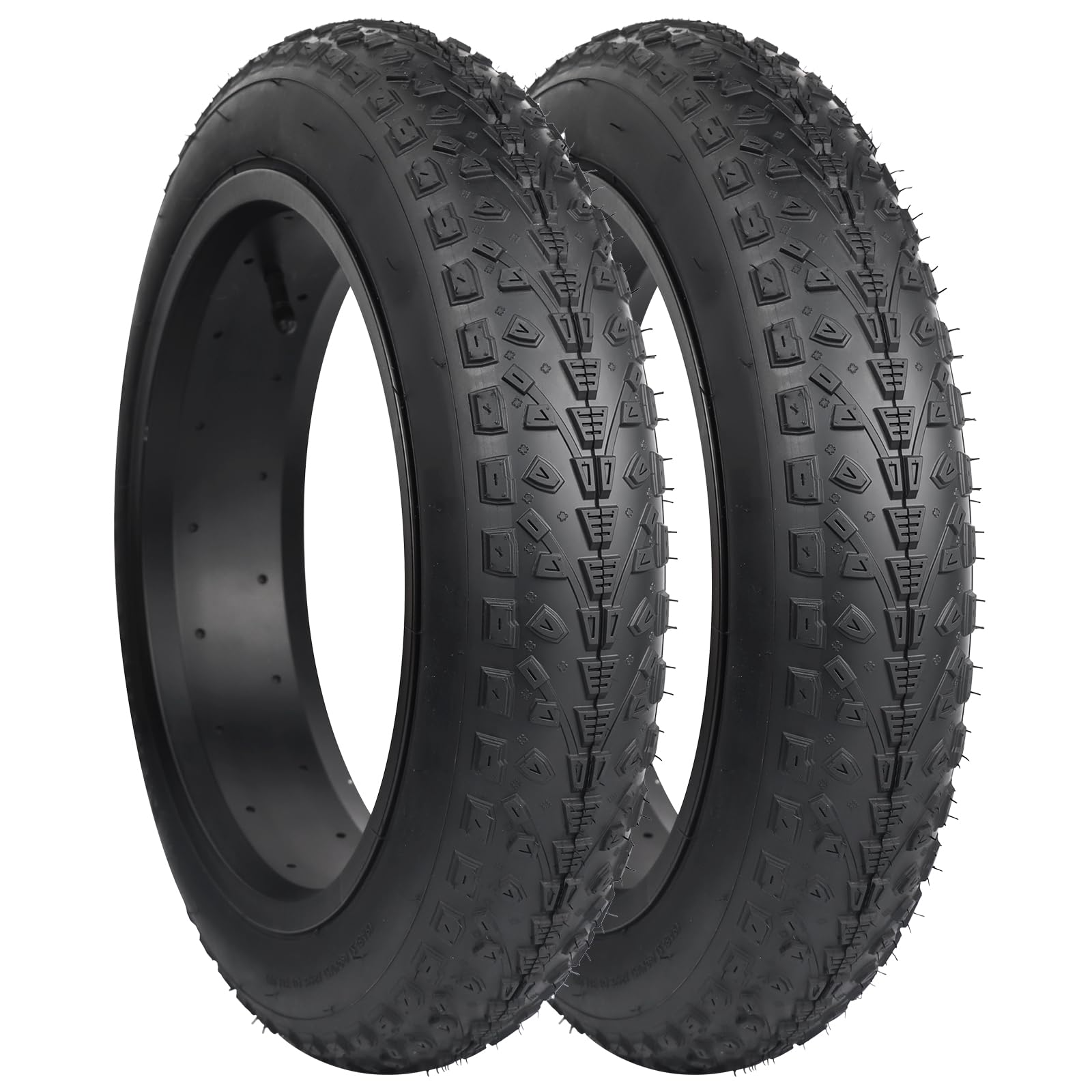 GRELiving 16 x 3.0/20 x 3.0/26 x 3.0 Inch Bicycle Tyres Fat E-Bike - Tires75-305/75-406/75-559 with Non-Slip Profile for Electric Bicycles (Black 2 Tyres (Tyre Only without Tube), 16 x 3.0 Inches)