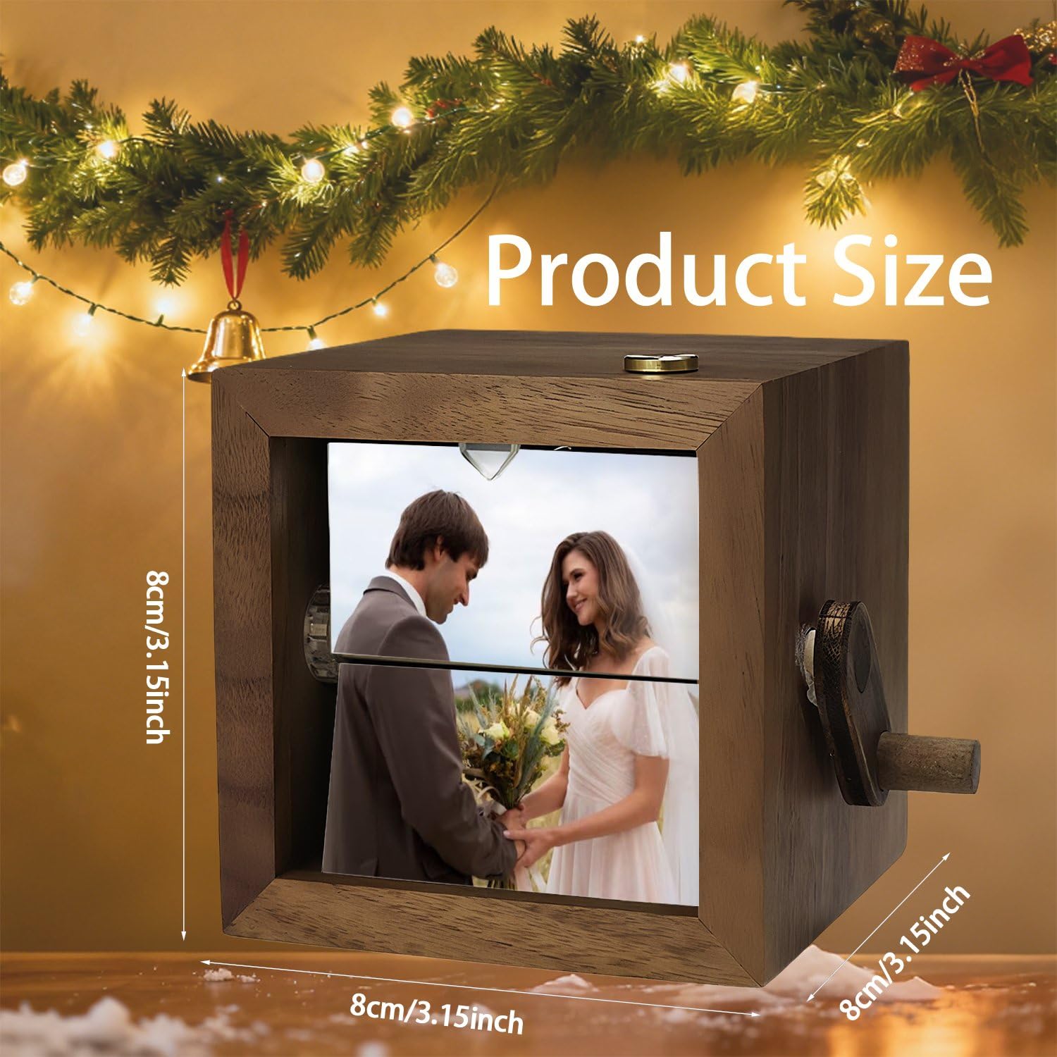 Caja de luz personalizada personalizada con imagen de movimiento, caja de recuerdo romántica personalizada con manivela, caja de regalo hecha a mano con memoria de amor