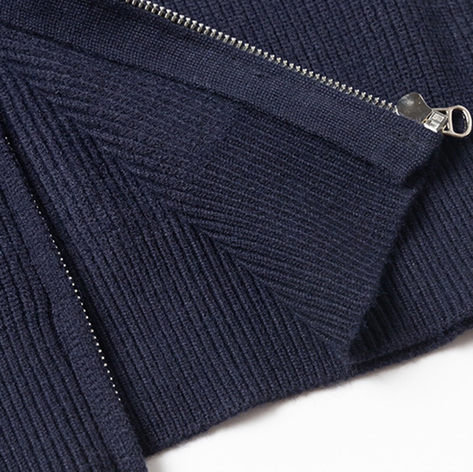 Jersey para hombre con cremallera completa, cuello alto, abrigo térmico de fácil cuidado, súper suave y cómodo, abrigos de manga larga, puños elásticos, plegable, ropa de punto de punto, ocio, golf
