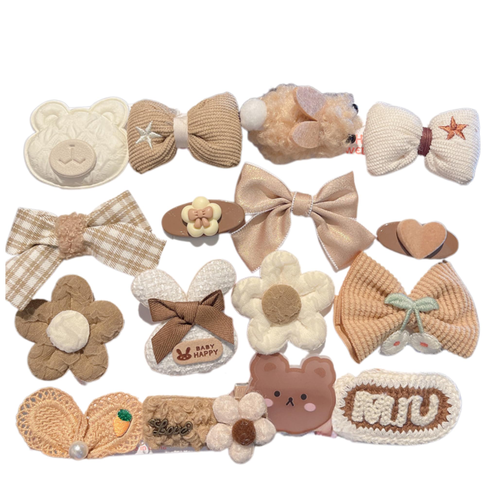 16 Horquillas Para El Pelo De Niñas, Accesorios Para El Cabello De Niñas Y Bebes, Clips Para El Pelo De Niñas, Pasadores Para El Pelo De Niña Con Clip De Metal y Forrados En Tela Buena Sujecion.