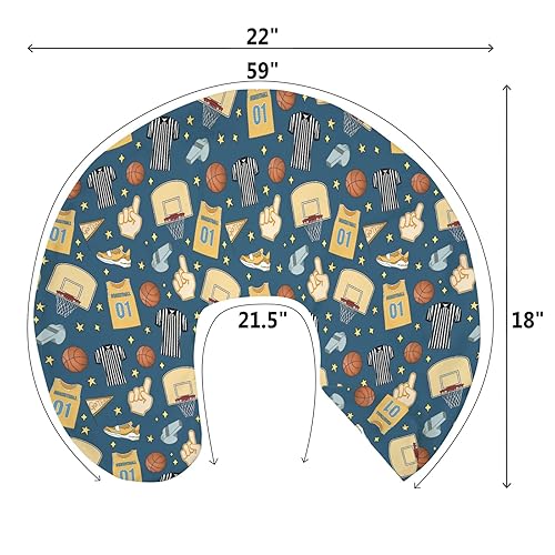 Miniatura 9 de Fundas de almohada de lactancia para niños y niñas, para fanáticos de los balones de baloncesto y estrellas, fundas de almohada para lactancia