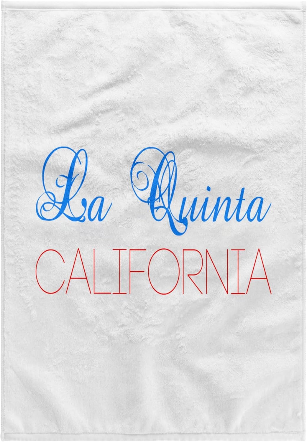 3dRose La Quinta, California. Red, Blue Text. Patriot Home Town Design 22x30 Bath Hand Pool Towel