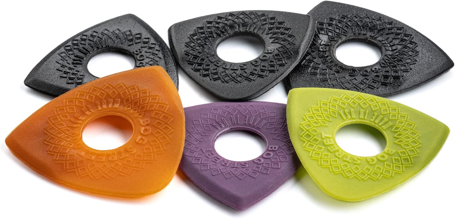 Bog Street AXE SERIES Edge-to-Edge Textured Guitar Picks, Guitar Pick Variety Pack with CUT, BLADE & BATTLE AXE Picks, Ergonomic Non-Slip Guitar Picks (6-Pack)
