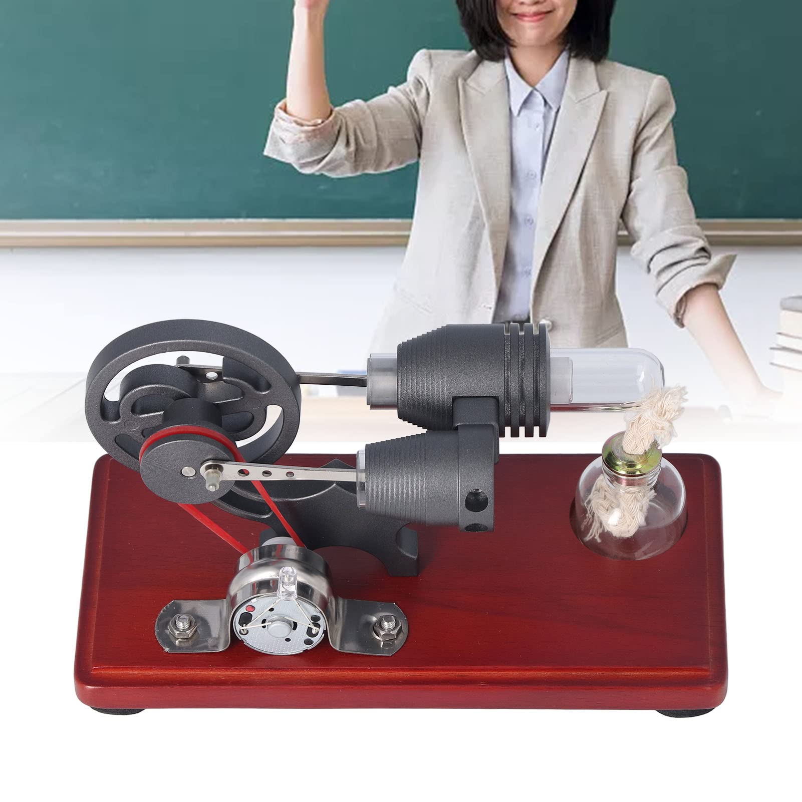 Qcwwy Modelo de Adorno de Generador de Motor Moderno, Gris, Base Antideslizante, Salida de 3 a 5 V, Modelo Físico, para Enseñanza de Física en el Aula, Demostraciones de Ciencias