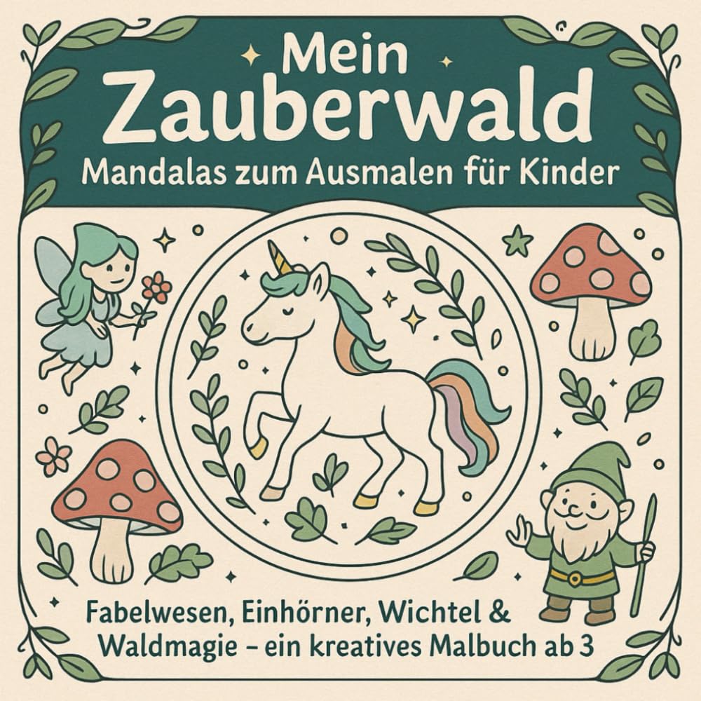 Malbuch Mandalas für Kinder ab 3 – Einhörner Wichtel…