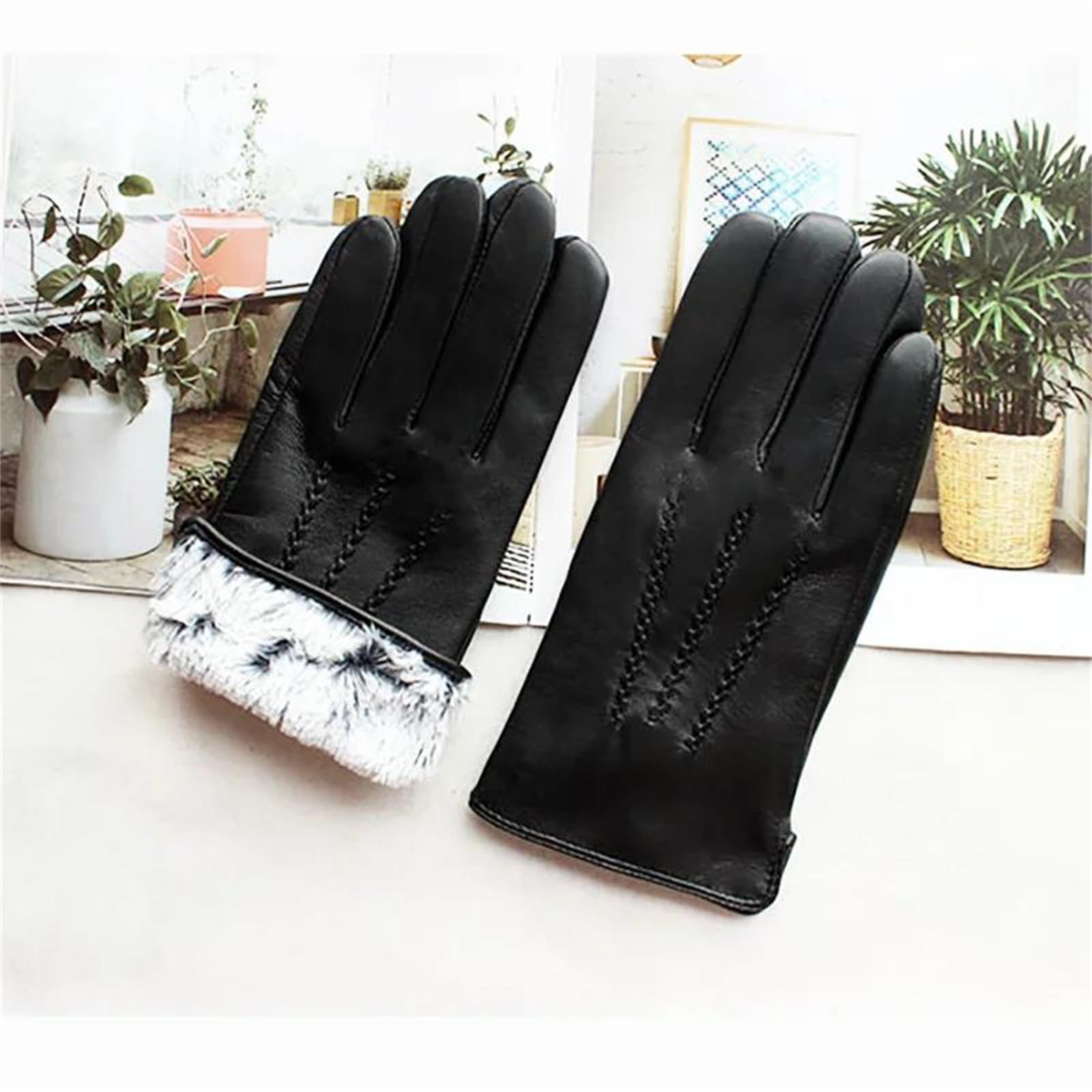 Herren-Handschuhe aus echtem Schaffell, dünne Rayon-gefütterte Touchscreen-Handschuhe, Sommer, Outdoor, Fahrrad-Handschuhe